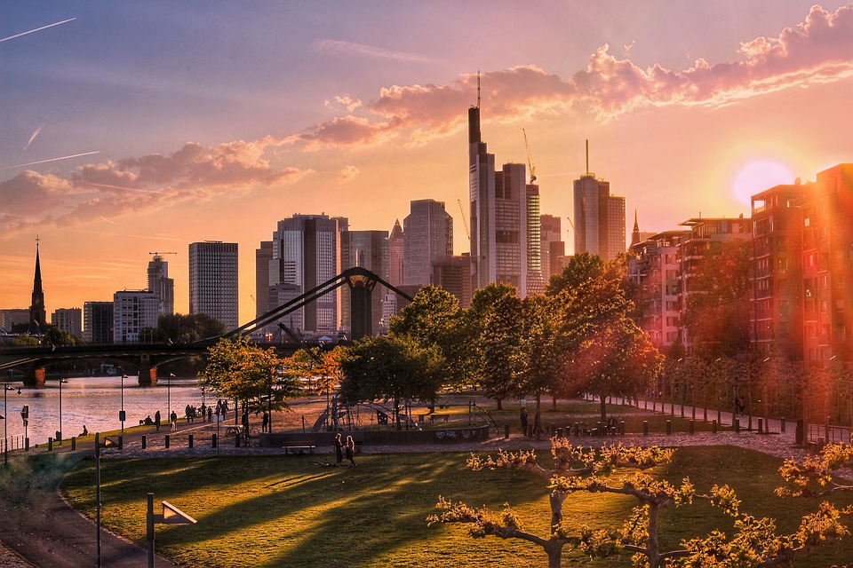 A public park in Frankfurt, Germany